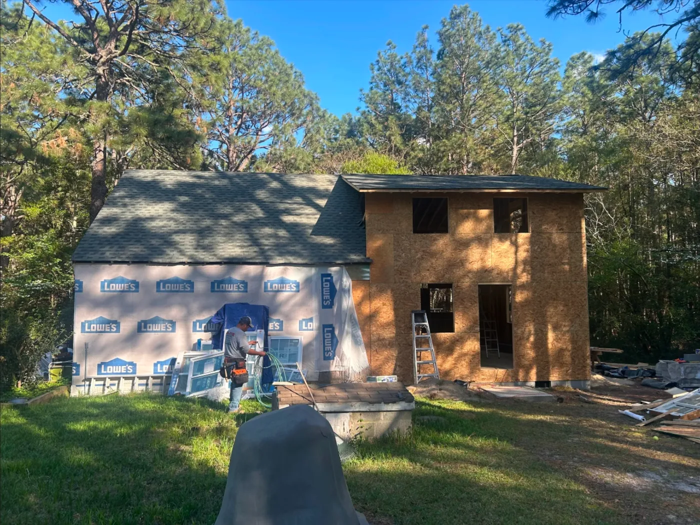 Residential home addition under construction